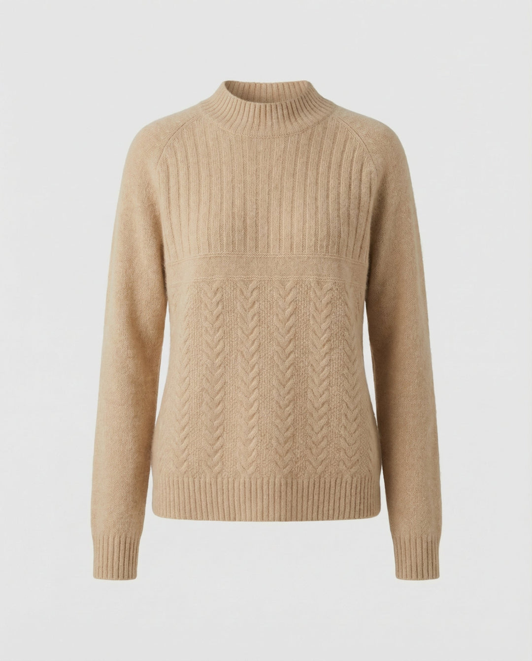 Ribbed Women's Sweater High Collar