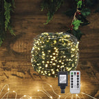 LED string lights with remote control and 8 light settings – 30/40/50 meters – |