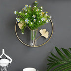 Happy Growers | Elegant Gold Iron Wall-Mounted Hydroponic Flower Pot