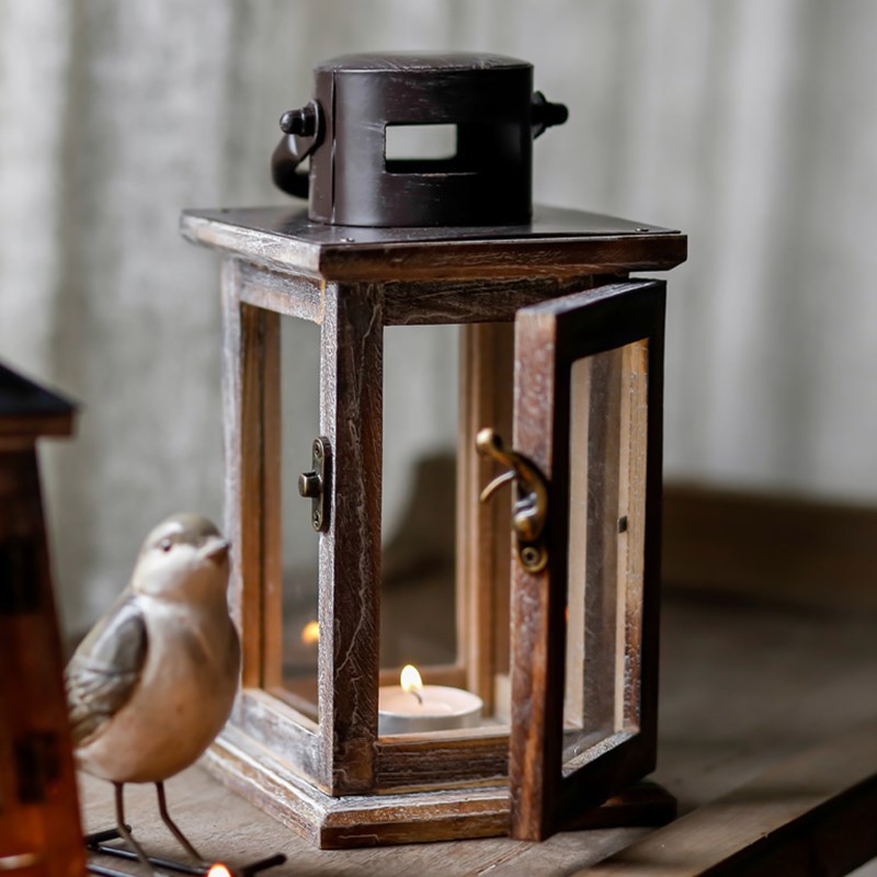 Handcrafted Hexagonal Wooden Lighthouse Tea Light Lantern