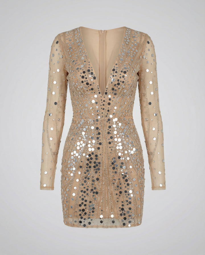 Golden Sequin Dress Women