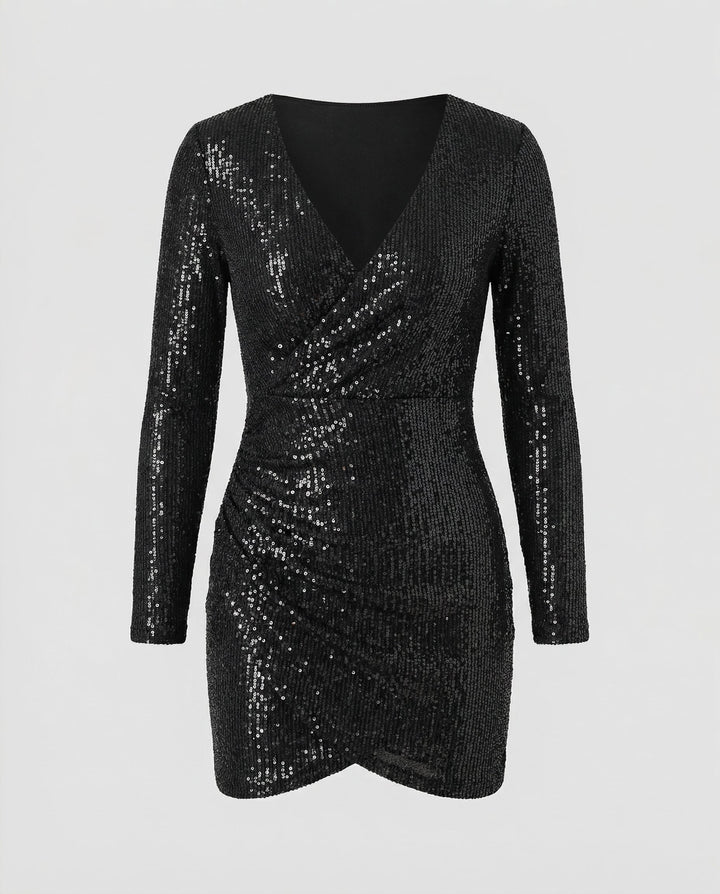 Sequined V-Neck Dress