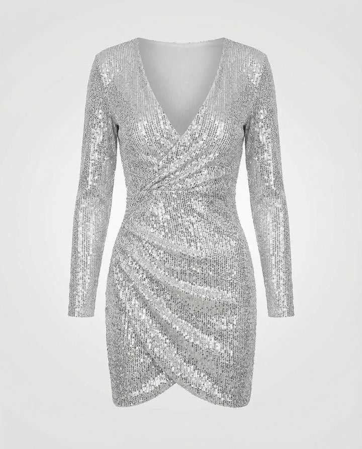 Sequined V-Neck Dress