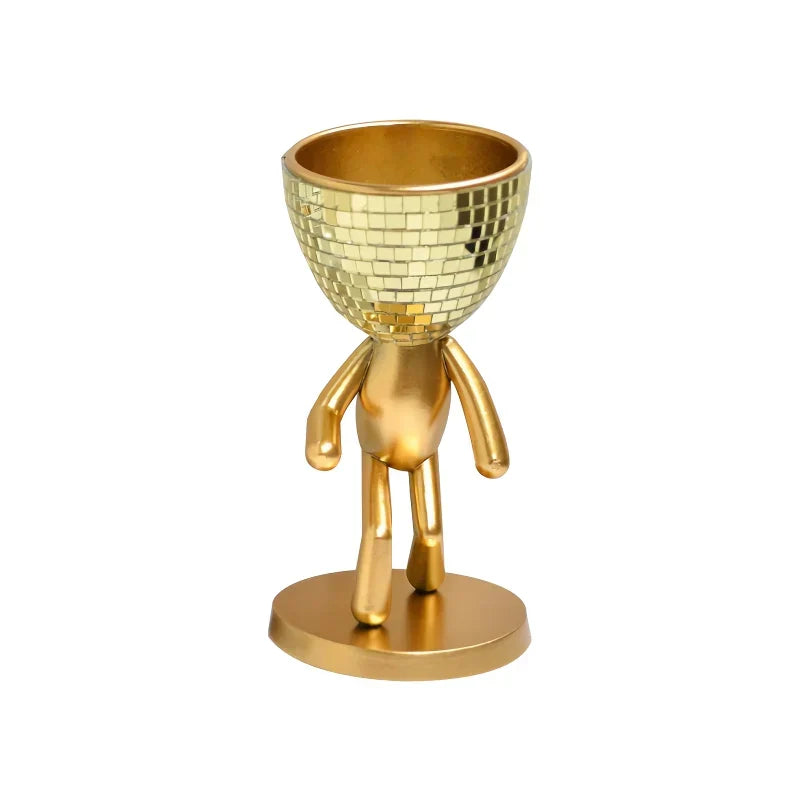 Happy Growers | Mirror Disco Walking Man Planter Pot