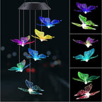 LED Solar Butterfly Wind Chime Garden Hanging Light Happy Growers