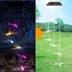 LED Solar Butterfly Wind Chime Garden Hanging Light Happy Growers