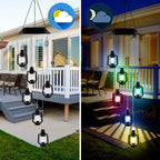 LED Solar Butterfly Wind Chime Garden Hanging Light Happy Growers