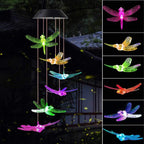 LED Solar Butterfly Wind Chime Garden Hanging Light Happy Growers