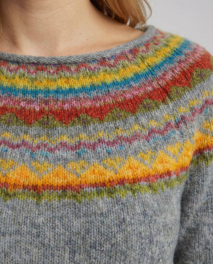 Retro Print Long Sleeve Sweater