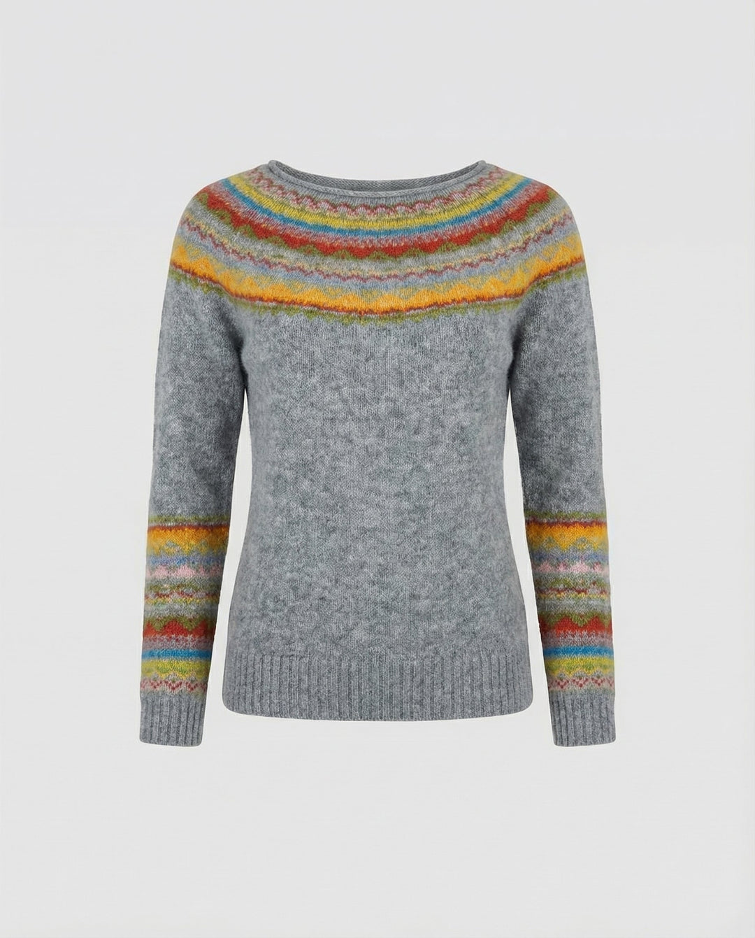 Retro Print Long Sleeve Sweater