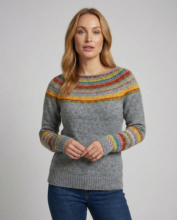 Retro Print Long Sleeve Sweater
