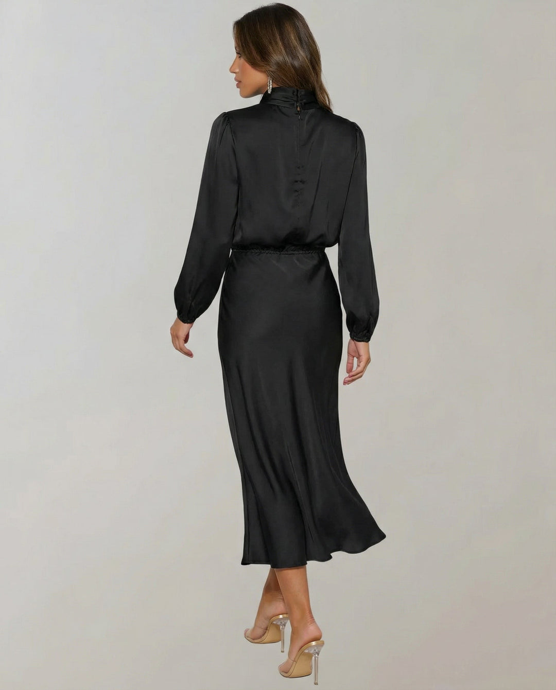 Elegant satin dress women