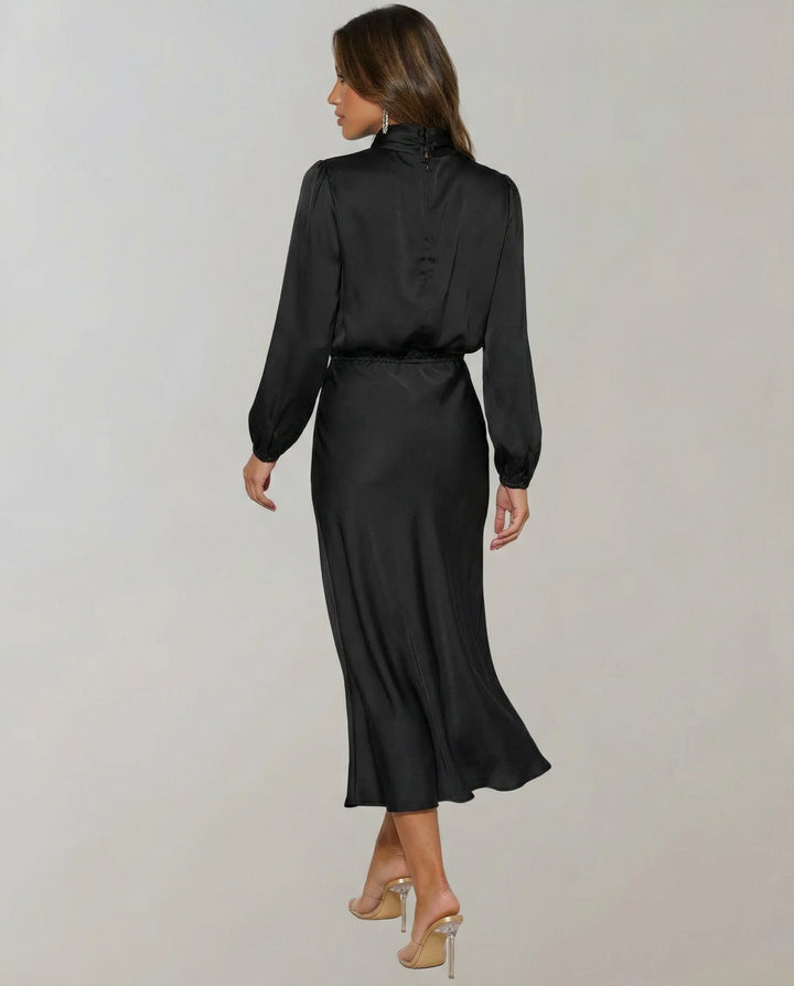 Elegant satin dress women