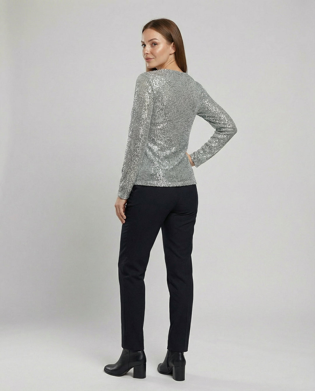 Shiny V-neck sweater