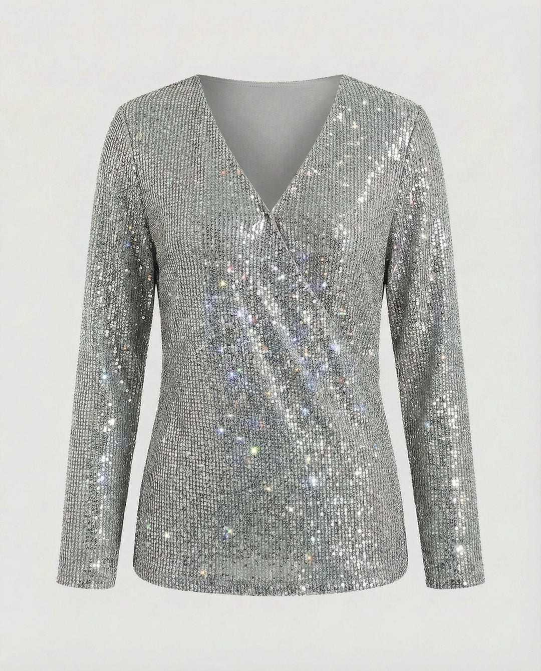 Shiny V-neck sweater