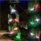 LED Solar Butterfly Wind Chime Garden Hanging Light Happy Growers