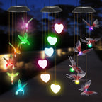 LED Solar Butterfly Wind Chime Garden Hanging Light Happy Growers