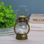 Vintage-Style LED Flameless Glass Lantern Candle Lights with Flickering Flame and Portable Handle