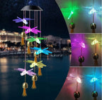 LED Solar Butterfly Wind Chime Garden Hanging Light Happy Growers