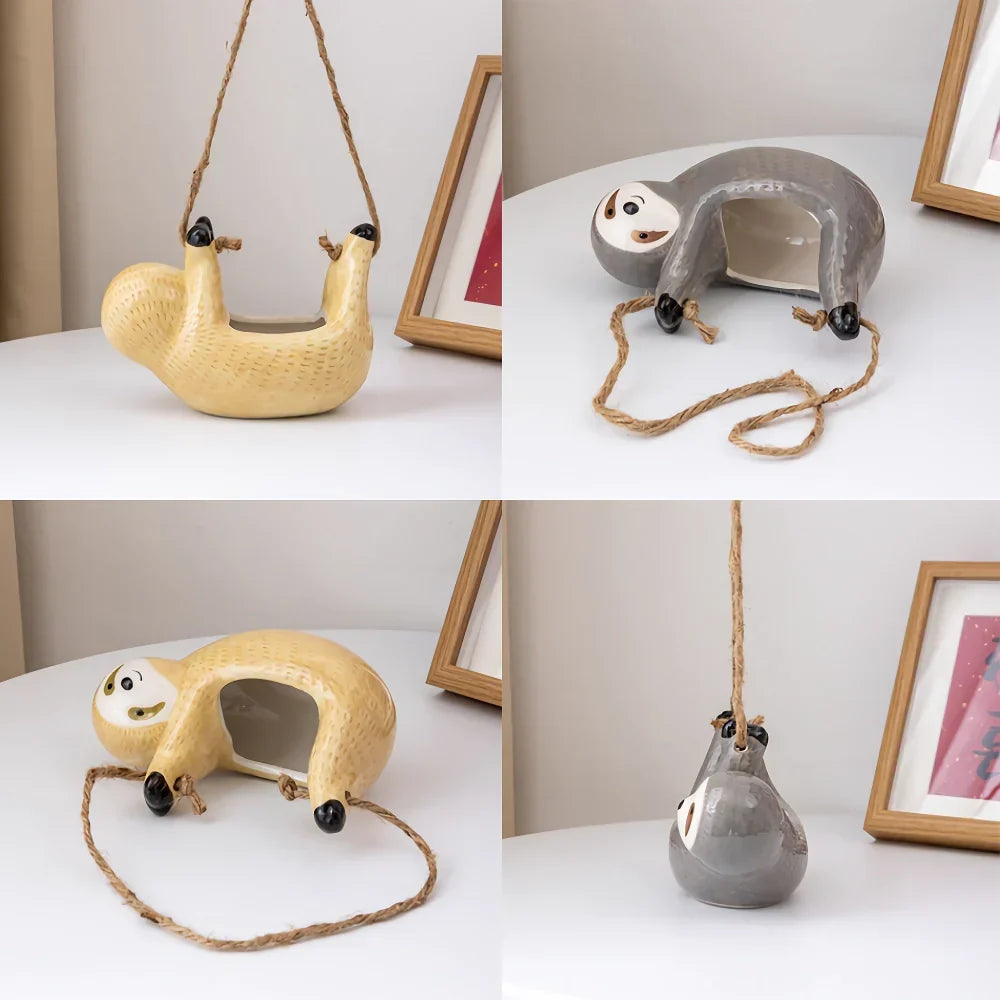 Happy Growers | Sloth Hanging Ceramic Wall Vase