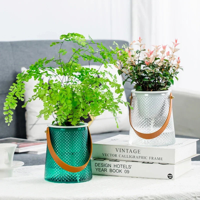Happy Growers | Self-Watering Indoor Succulent Hydroponic Planter with Handle
