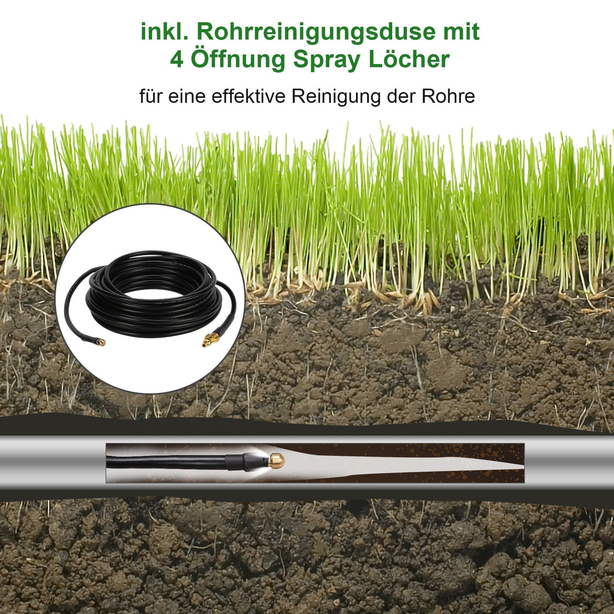 Pipe cleaning hose 10m-30m 180 bar | House Growers