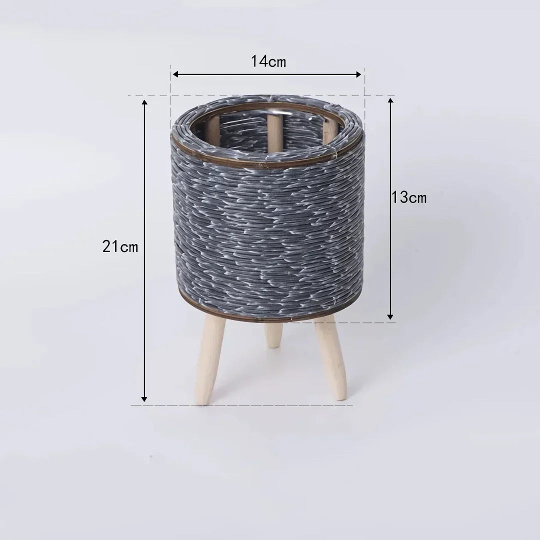 Happy Growers | Nordic Hand-Woven Imitation Rattan Flower Pot