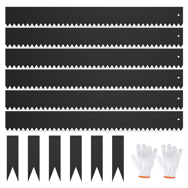 House Growers | 40" L × 6" H Steel Landscape Edging 6pcs Galvanized Steel Metal Edging with 6 Clips and Gloves