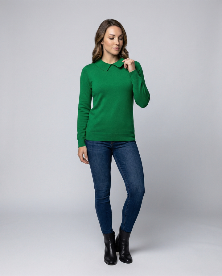 Collar knit sweater women's