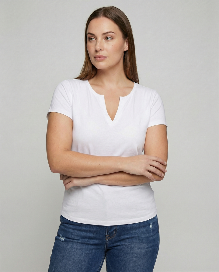 Elegant White Short Sleeve Blouse