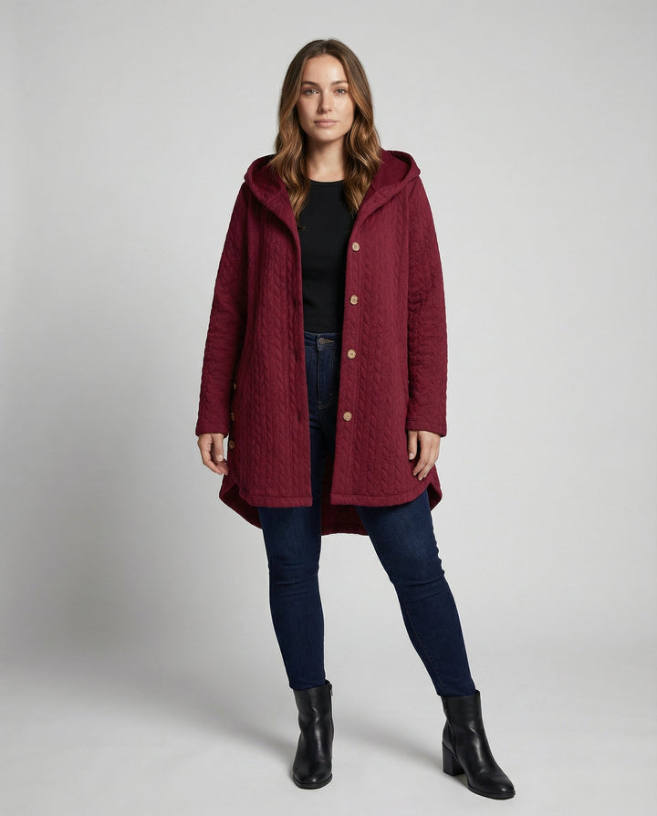 Warm Winter Jacket Burgundy Women