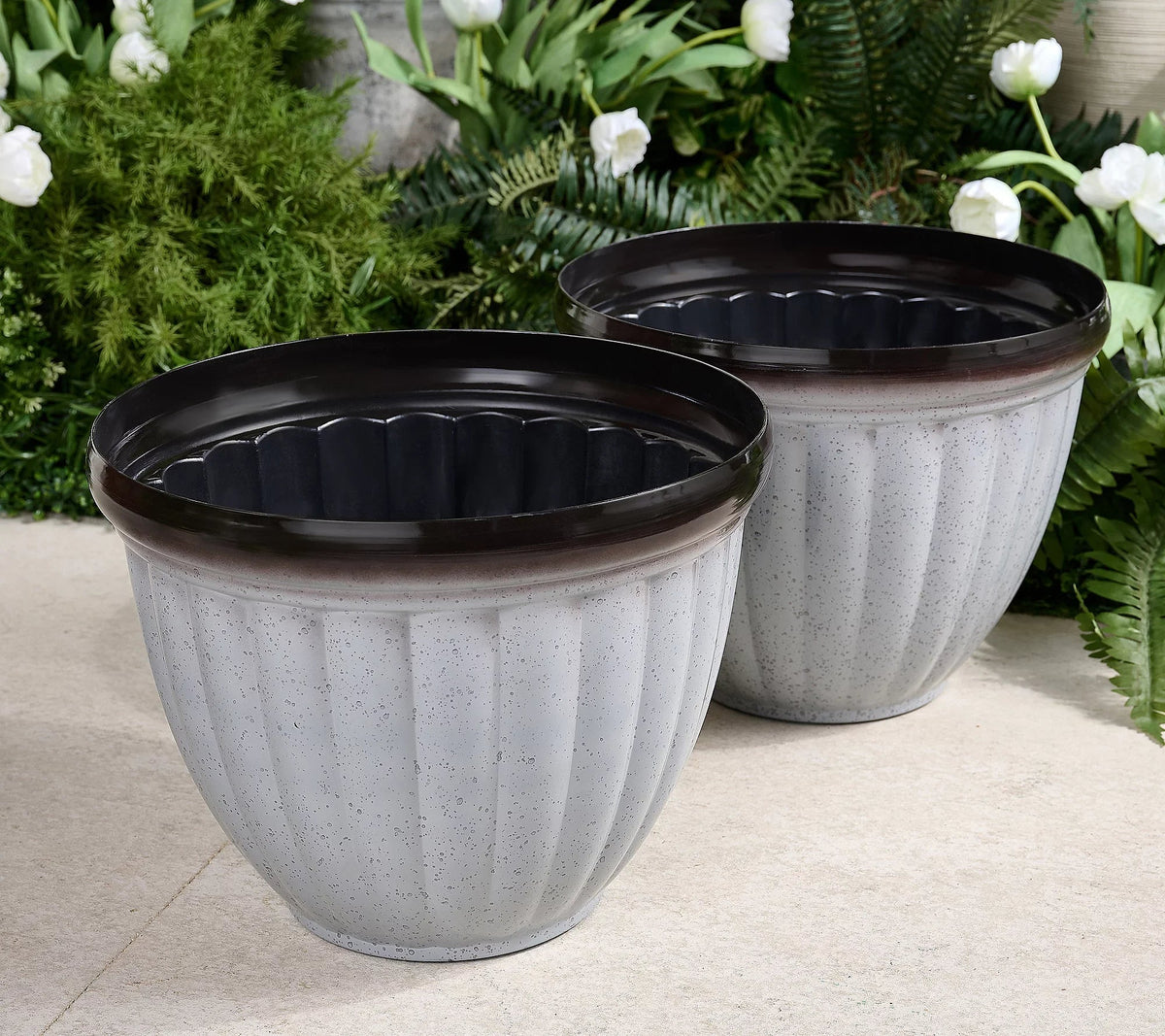 Happy Growers | Breathable Plant Pot | Ribbed Root Growth Design | Double Drain System | Indoor & Outdoor