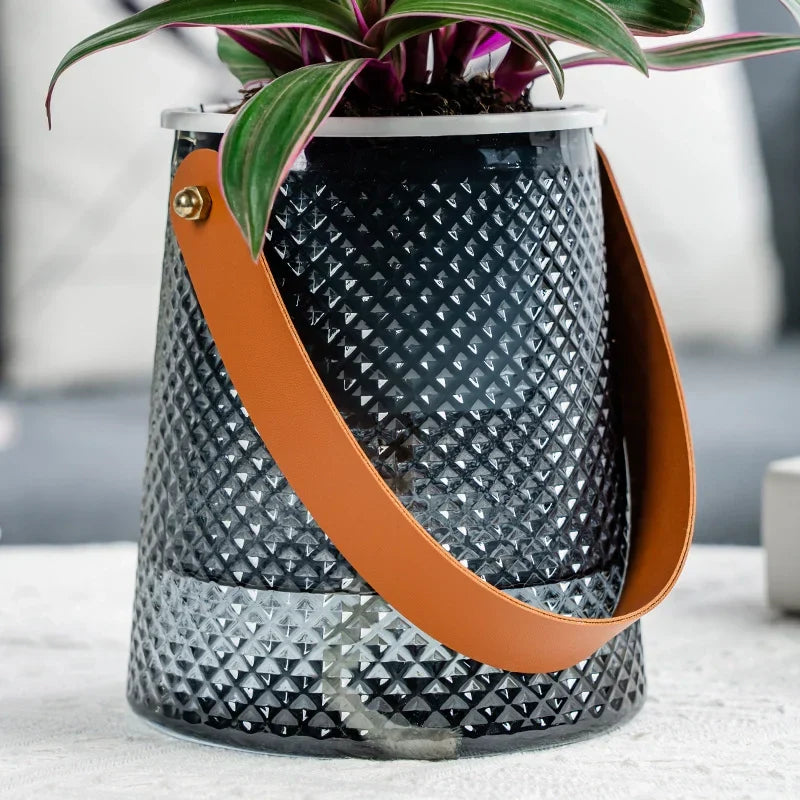 Happy Growers | Self-Watering Indoor Succulent Hydroponic Planter with Handle