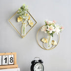 Happy Growers | Elegant Gold Iron Wall-Mounted Hydroponic Flower Pot