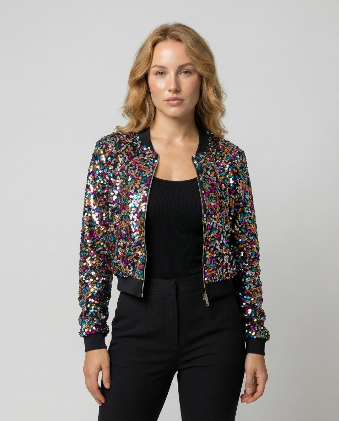 Sequin Bomber Jacket Women