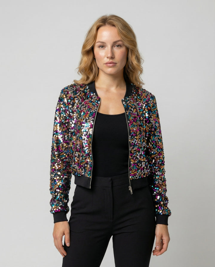 Sequin Bomber Jacket Women