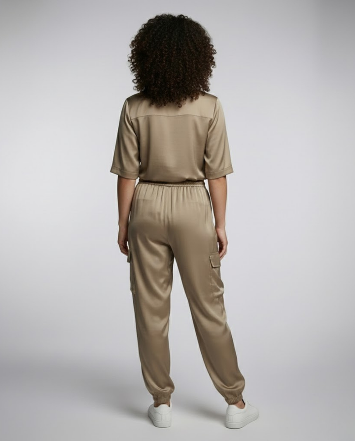 Elegant Satin Two-Piece Women