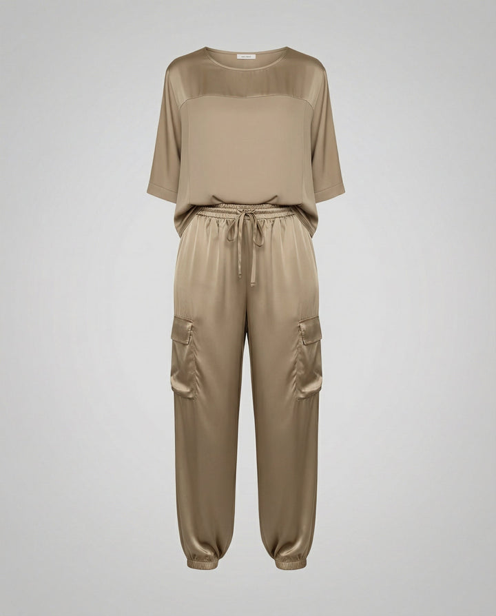 Elegant Satin Two-Piece Women