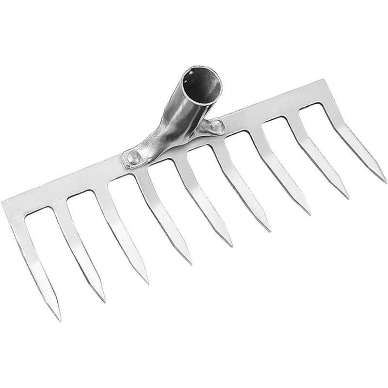 House Growers | Asphalt Rake 9 Teeth Multifunctional Garden Hand Rake Gardening Tools Mini Hand Cultivator Heavy Duty Carbon Steel Garden Rakes