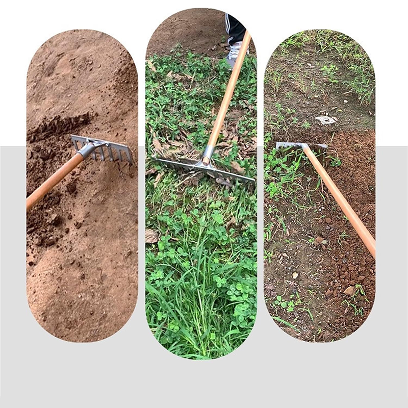 House Growers | Asphalt Rake 4 Teeth Multifunctional Garden Hand Rake Gardening Tools Mini Hand Cultivator Heavy Duty Carbon Steel Garden Rakes