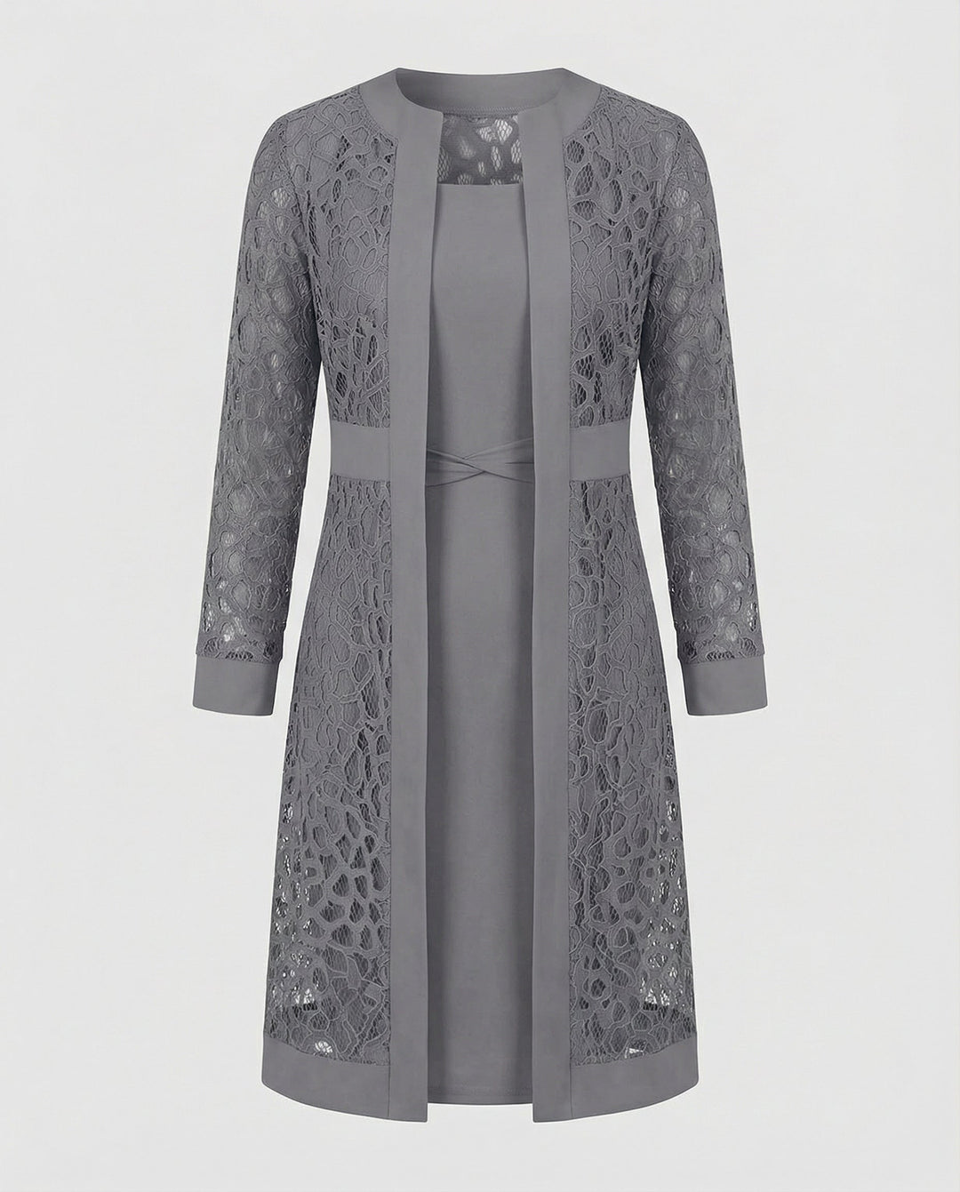 Elegant Lace Cardigan Dress