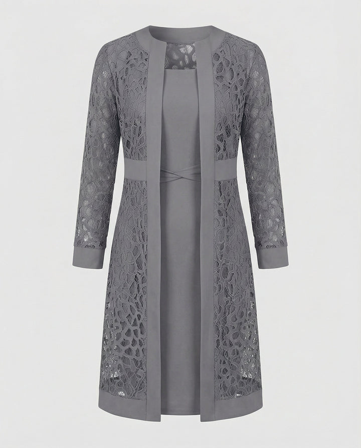 Elegant Lace Cardigan Dress