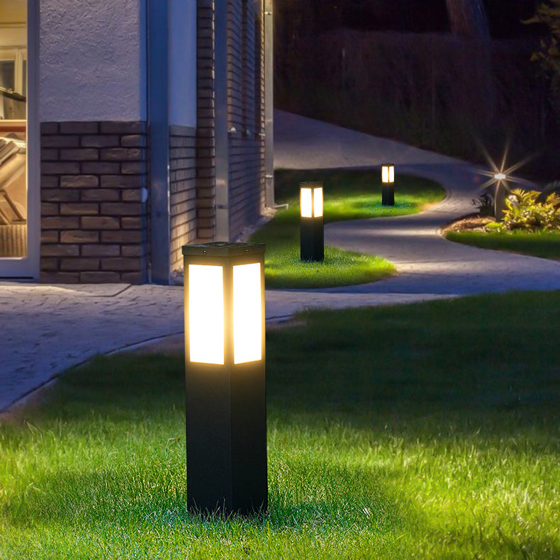 Modern Minimalist Solar Waterproof Metal & PC Pillar LED Outdoor Light Landscape Lighting For Garden & Outdoor Patio |