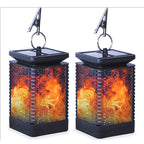 Contemporary Retro Solar Waterproof Rectangular Lantern Flame ABS LED Landscape Lighting Outdoor Light For Outdoor |