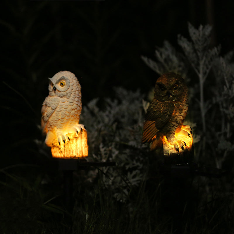 Modern Art Deco Waterproof Solar Resin PP Owl LED Landscape Lighting Outdoor Light For Outdoor Patio |