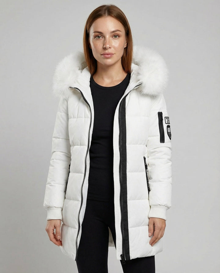 Windproof Ladies Puffer Coat Warm