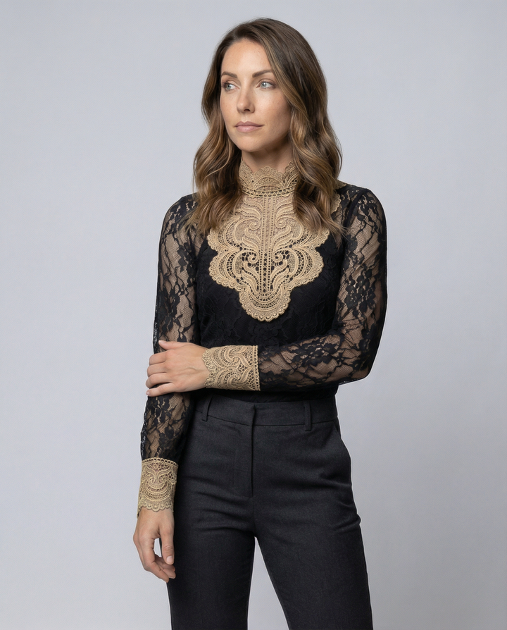 Embroidered Ladies Lace Blouse