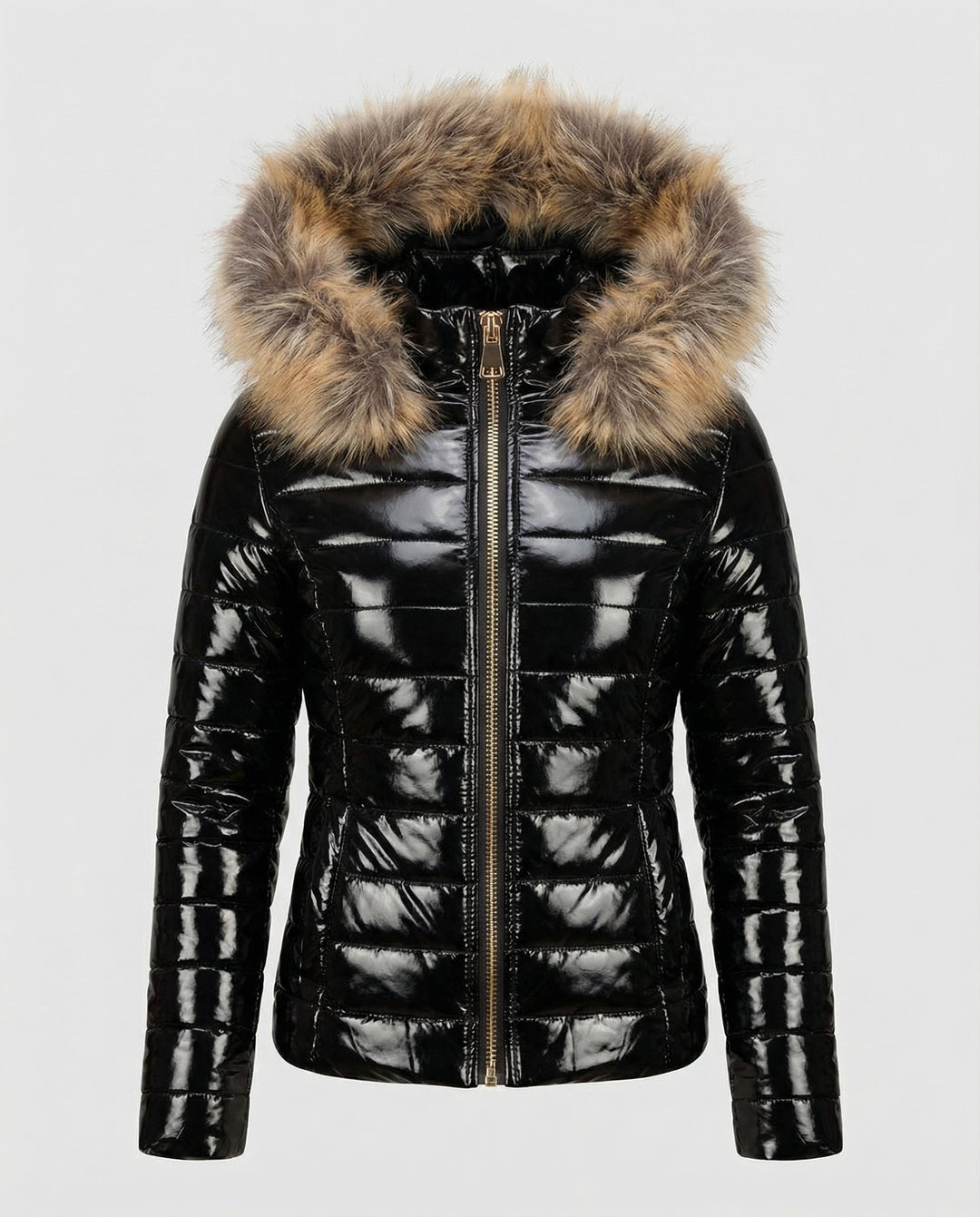 Ladies Fur Hooded Puffer Coat