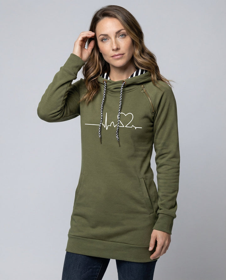 Heartbeat Casual Hoodie Women