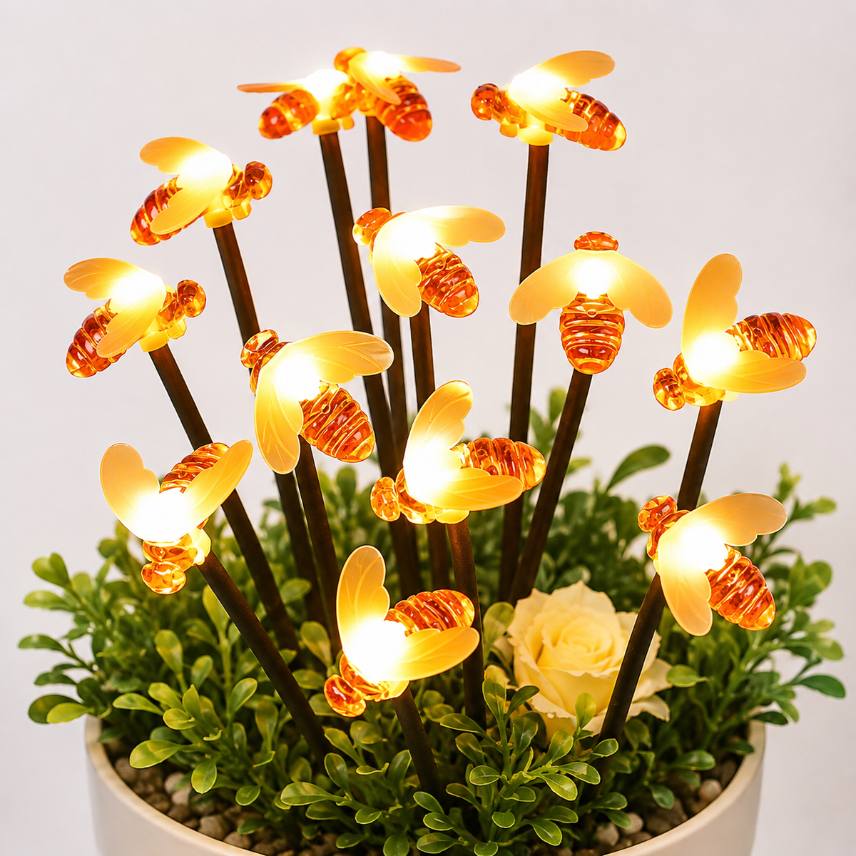 Decorative multicolor LED bee string lights outdoor waterproof garden decor